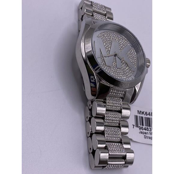 Michael Kors MK6486 MK Logo Dial Analog Sliver Quartz Women's Watch - Picture 9 of 10